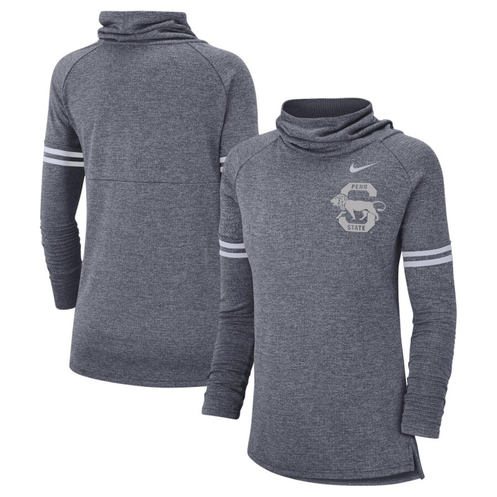 Penn State Nittany Lions Nike Women's Sleeve Striped Funnel Neck Sweatshirt Navy